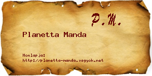 Planetta Manda névjegykártya